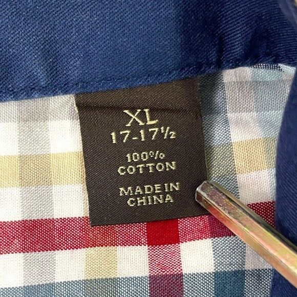 Tasso Elba Mens Long Sleeve Button Up Shirt 100%‎ Cotton XL Multicolor Stripes - Picture 6 of 8